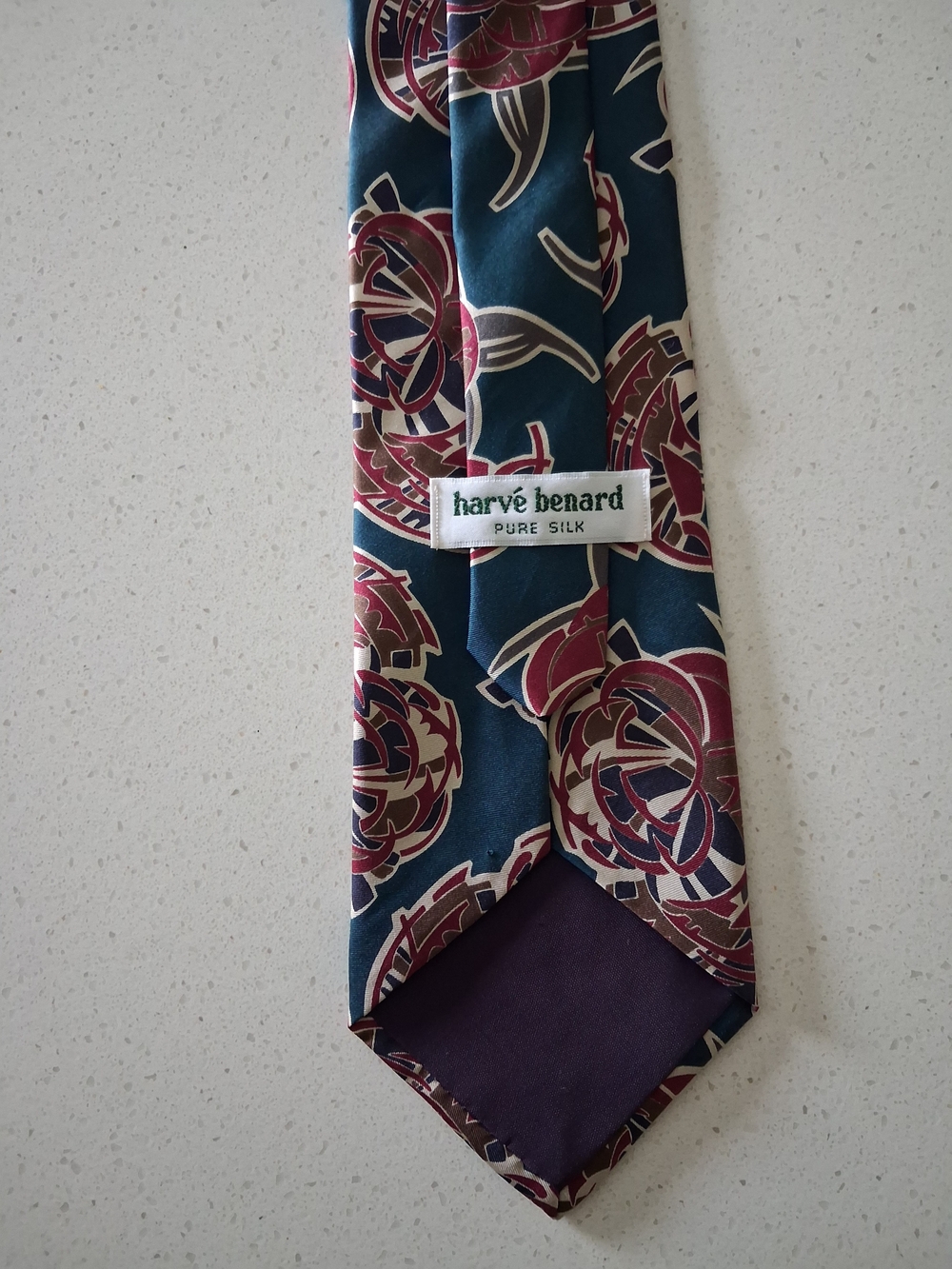 Harve Benard Teal Floral Pure Silk Men's Tie